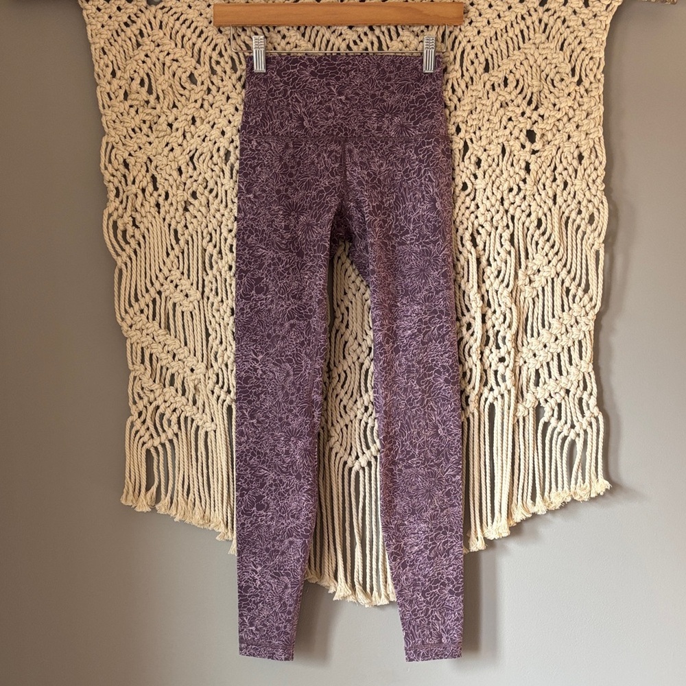 Lululemon Athletica Floral Print Purple Leggings